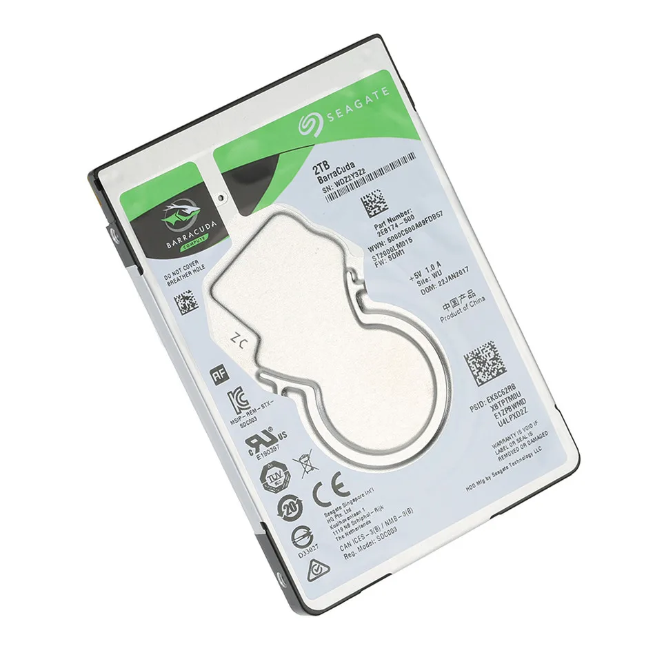 Seagate BarraCuda 2 ТБ HDD 5400 об/мин 128 МБ кэш мобильный жесткий диск SATA 6 ГБ/сек. 5 дюймов