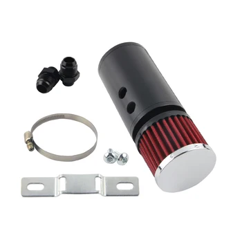 

auto universal 0.5L Brushed Baffled Oil Catch Tank Can with Breather Filter Aluminum 10AN Round Can Oil Catch Can oct09