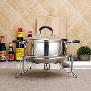 

Three-legged Pot Racks Creative Stainless Steel Dining Table Insulation Potholder Kitchen Gadgets Insulation Mat Soup Pots Pads