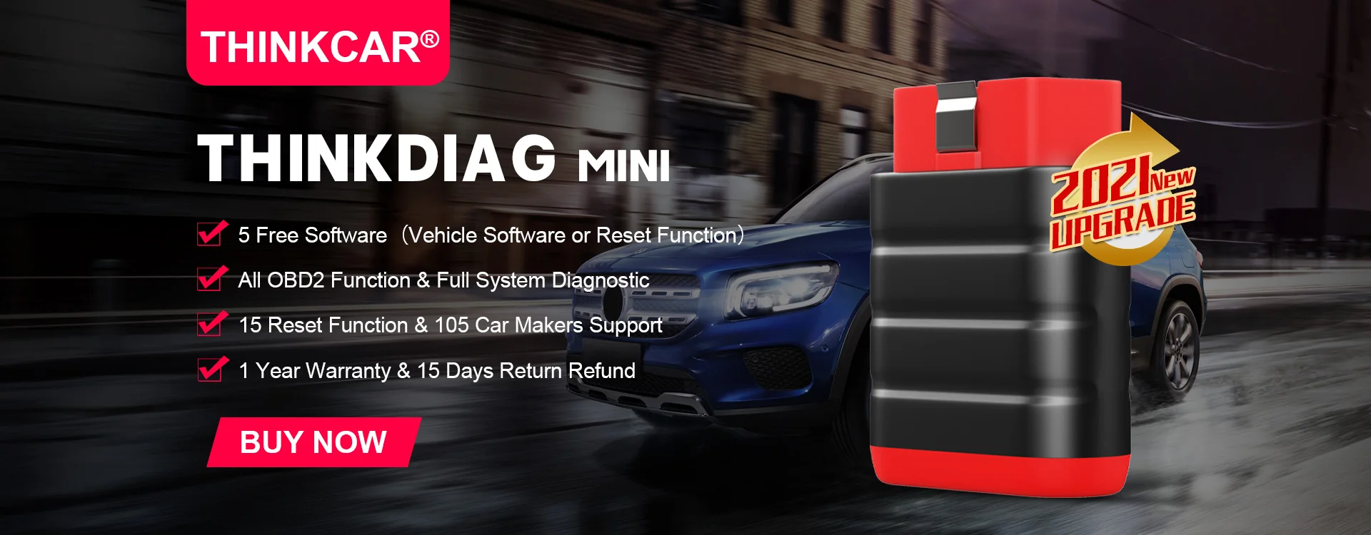THINKCAR ThinkDiag Mini Auto Diagnostic Scanner OBD2 Scanner All System Diagnosis 15 Reset Service Automotive ODB2 Code Reader best car inspection equipment