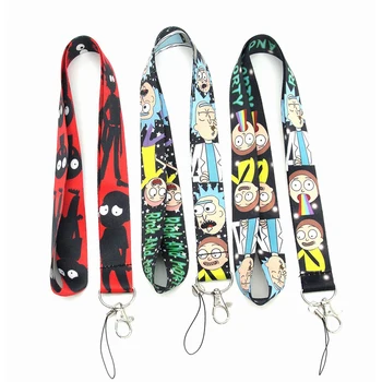

Anime Rick and Morty Key Lanyard Cosplay ID Cards Holders Neck Straps Keyring Keychain Accessories