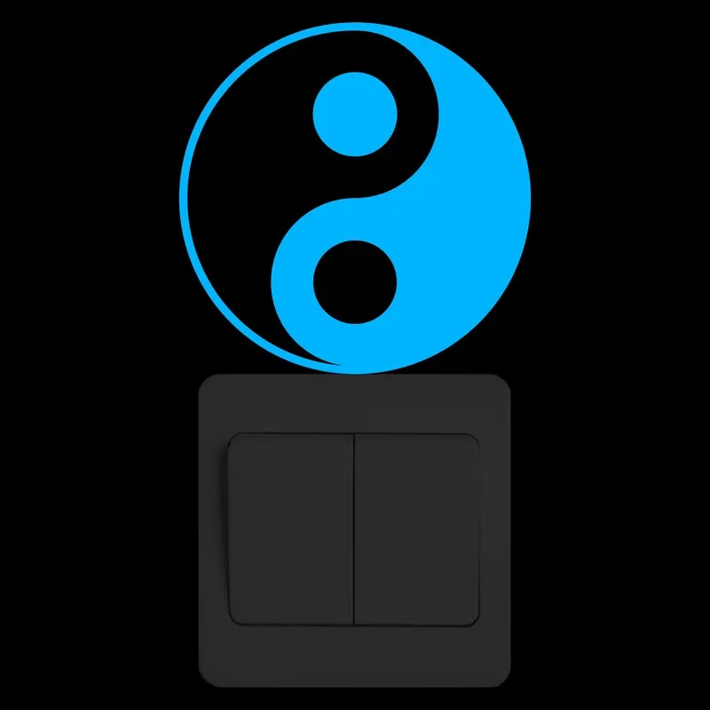 Светящаяся светящаяся наклейка Yin and Yang хороший и плохой светящийся выключатель в