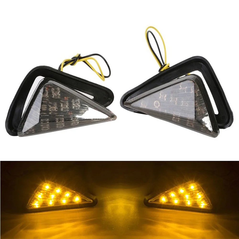 12V светодиодный мотоцикл Треугольники флеш Янтарный дым указатели поворота светильник