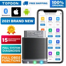 Topdon SmartDiag Mini OBD2 беспроводной Bluetooth-сканер диагностический инструмент полная система Профессиональный Автомобильный сканер Topdon SmartDiag Mini OBD2 беспроводной Bluetooth-сканер диагностический инструмент полная система Профессиональный Автомобильный сканер
