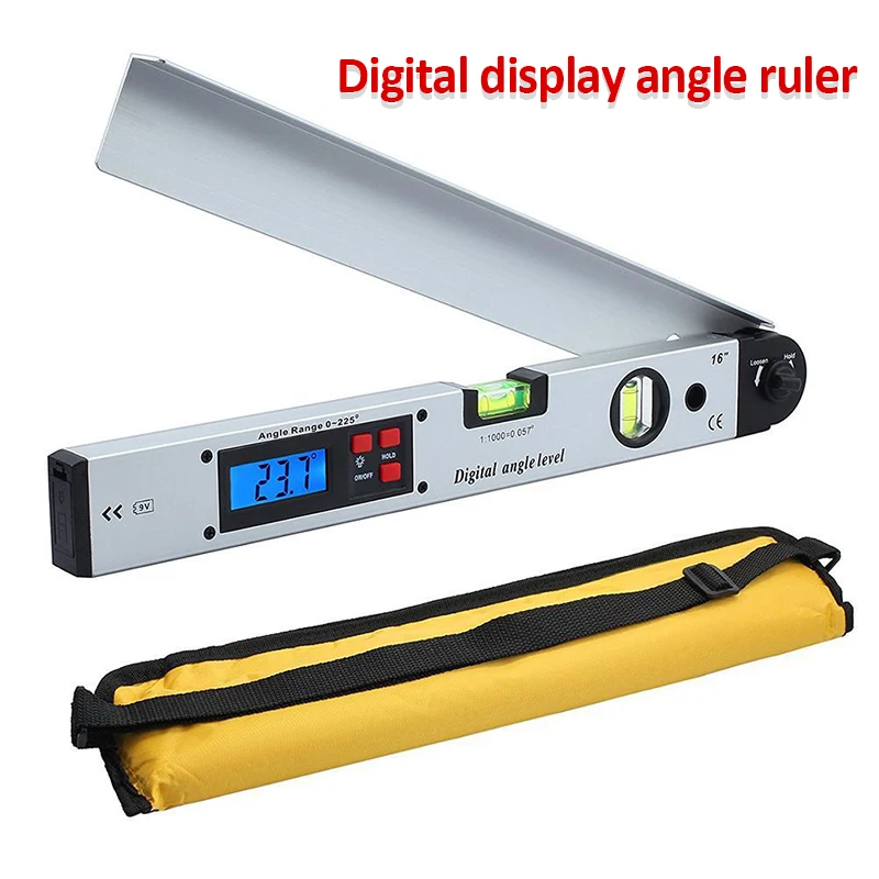 

400MM Digital Electronic Protractor Angle Finder Level Measuring Gauge Meter Inclinometer Ruler 0-225 Degree Metal Material