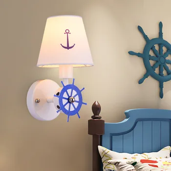 

Children's Room Wall Lamp Boys and Girls Bedroom Aisle Mediterranean Creative Cartoon Modern Simple Nordic Bedside Lamp