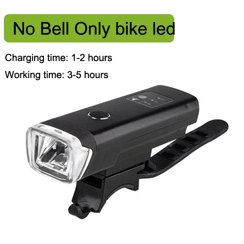 black no bell 1200 мА/ч индукционный велосипедный светильник, передний USB Перезаряжаемый умный головной светильник с рогом, высокий люмен, светодиодный велосипедный фонарь, велосипедный светильник-вспышка - Цвет: black no bell