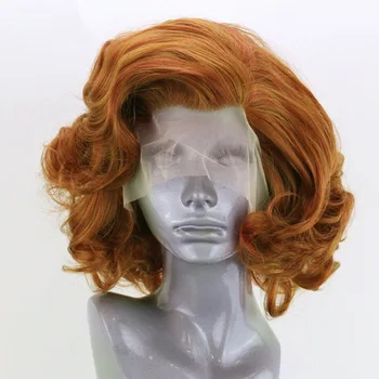 

Short Brown Human Hair Wigs With Clipstoupee Women Human Hair Curlyall Hand Tied Natural Toupee With Lace Net In Large Area