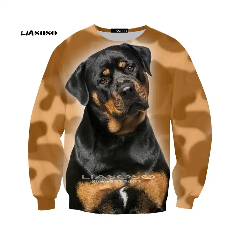puppy chinese print round neck sweatshirt