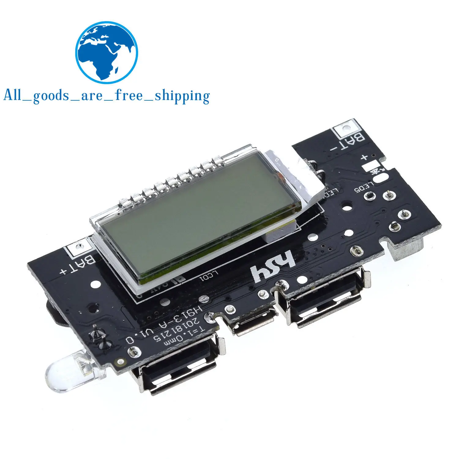 Модуль питания печатной платы с двойным USB 18650 для зарядки аккумуляторов 5 В 1 А а