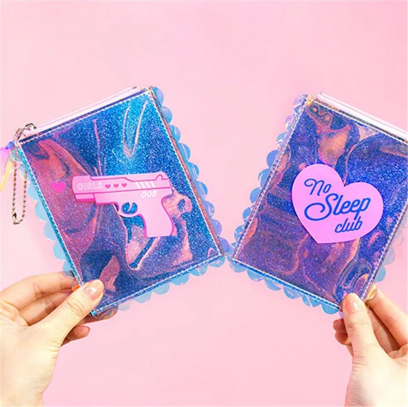 Milkjoy Laser Lace Change Card Pack Ins Harajuku Style PVC Bentoy Holder Headphone Storage Bag Pendant For Girls | Багаж и сумки