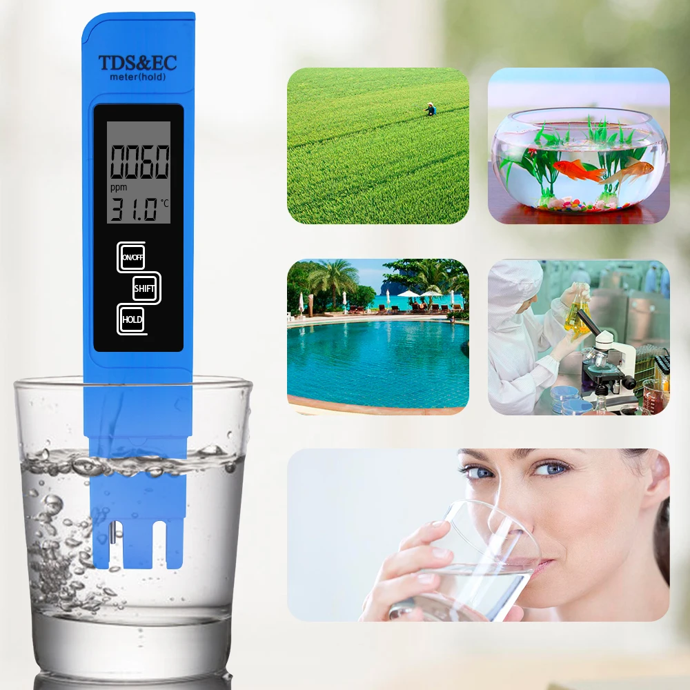 TDS Meter Digital Water Tester, BIRKINHOME Essential 3-in-1 TDS Meter, EC  Meter & Temperature Meter, 0-9990ppm, Clear Display Water Test Meter, Ideal  for Drinking Water, Aquarium - Yahoo Shopping