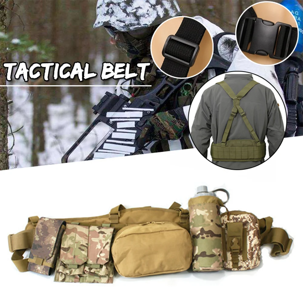 

Men Army Military Camouflage MOLLE Girdle Tactical Outer Waist Belt Padded CS Belt Multi-Use Equipment Tactical Hunting Belt
