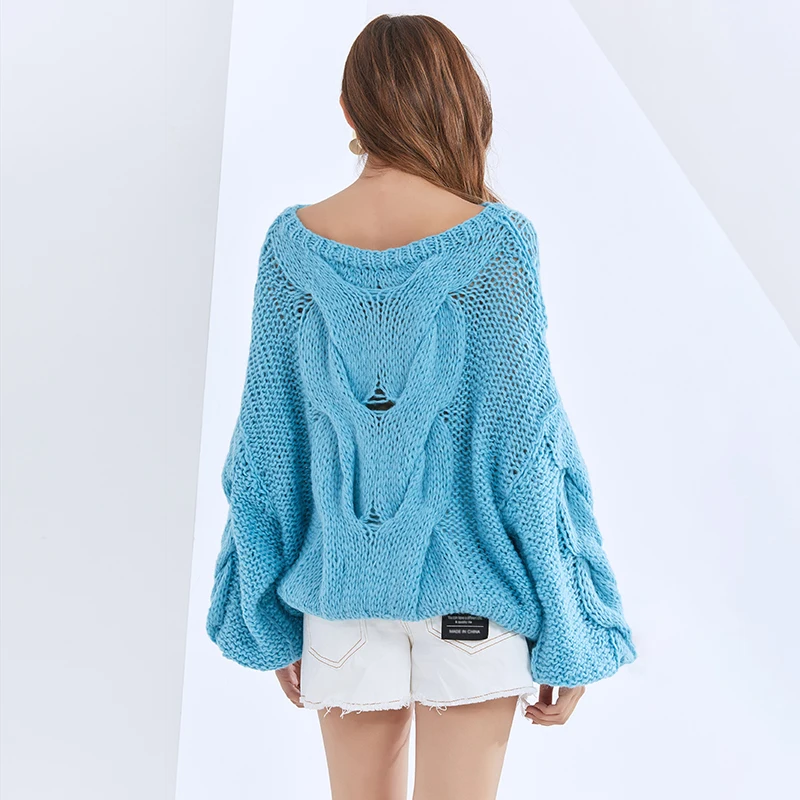 TWOTWINSTYLE Lantern Long Sleeve Woemn's Knitted