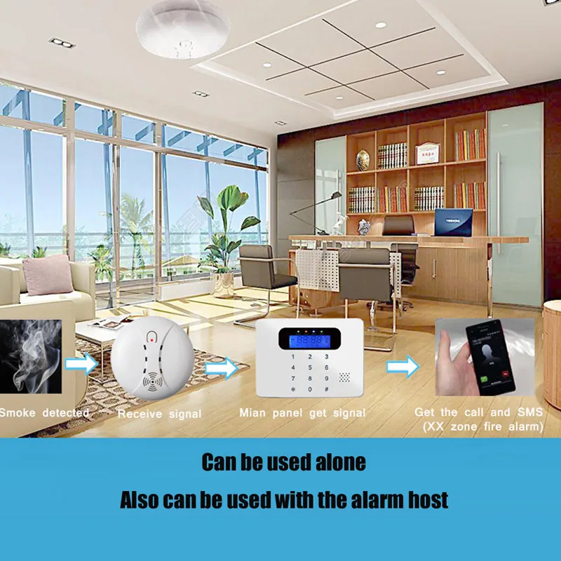 

Wireless Smoke Detector Portable Fire Protection Alarm Sensors For Home Security Hi 888