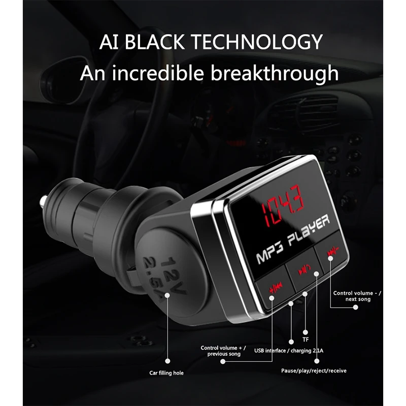 Новый fm передатчик автомобильный комплект громкой связи BT10 Bluetooth 4 0 mp3 плеер USB