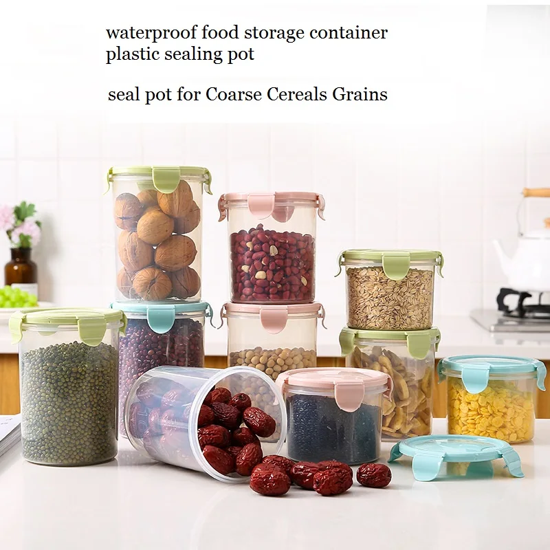 

600-1000 ml Food Storage Box Sealing Food Storage Container Preservation Plastic Seal Can Container Kitchen Storage Bottles Jars