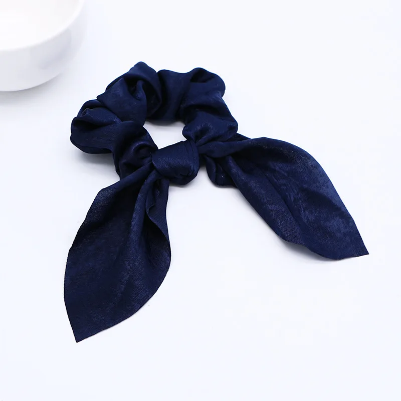 Rabbit Navy Blue Женские резинки для волос в горошек с бантиками, резинки для волос в виде конского хвоста для девочек, резинки, резинка для волос, аксессуары для волос, головные уборы - Цвет: Rabbit Navy Blue