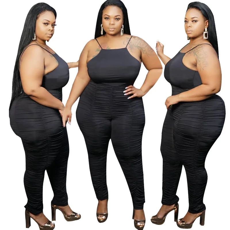 Big Beautiful Women Summer Jumpsuit Pleated Rompers Plus Size Bodysuit Playsuit Overalls Sexy Women Oversize Camis Jumpsuits Big Beautiful Women Summer Jumpsuit Pleated Rompers Plus Size Bodysuit Playsuit Overalls Sexy Women Oversize Camis Jumpsuits