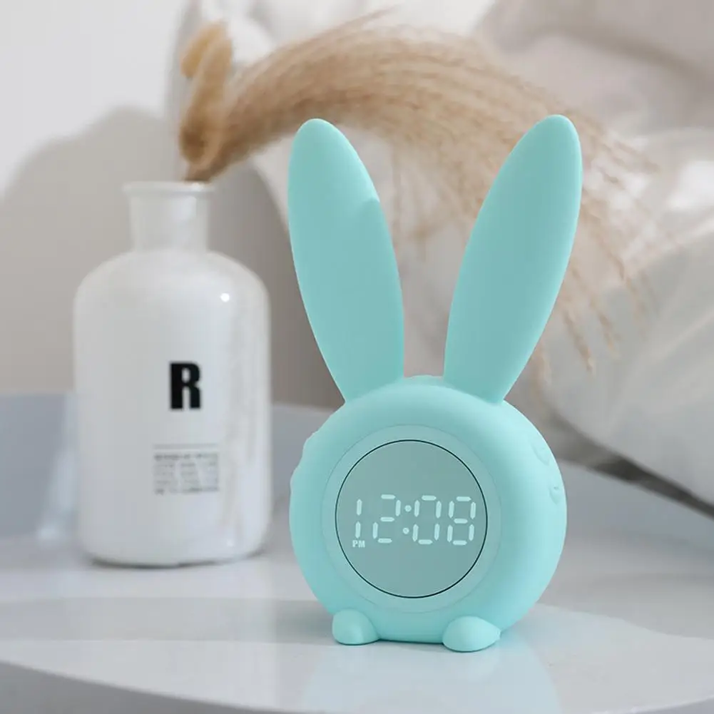 DishyKooker детский будильник в форме мультяшного кролика, тренажер для сна, перезаряжаемый Ночной светильник с магнитным управлением