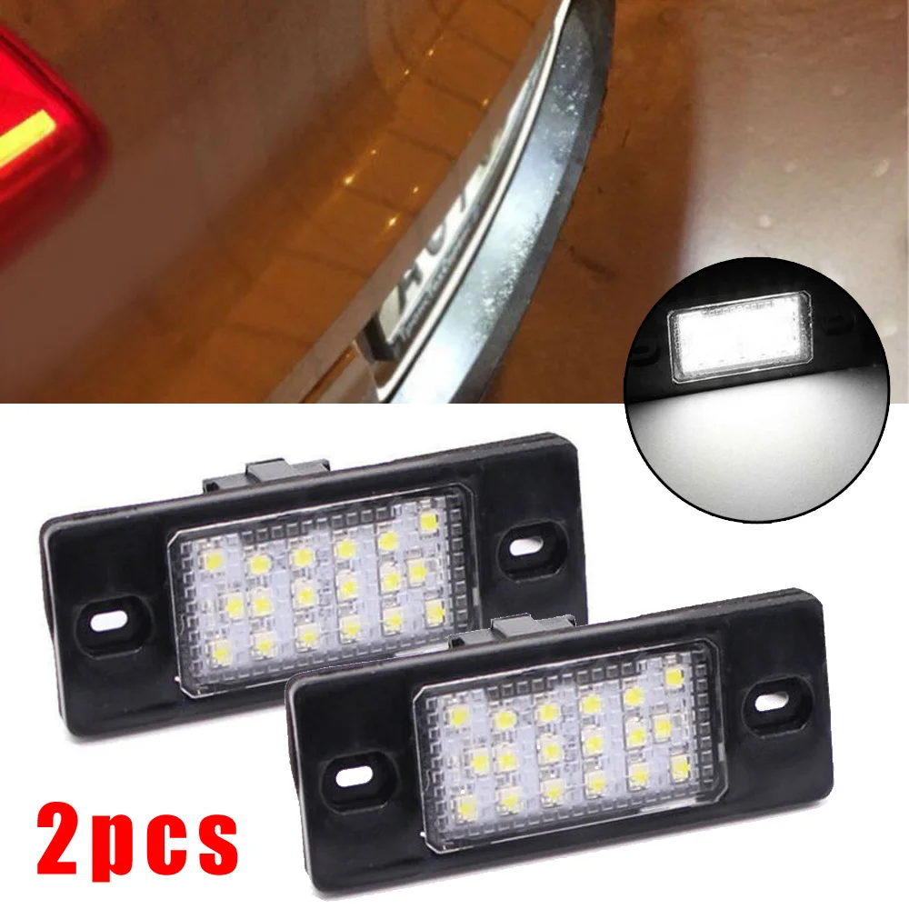 

1 Pair Of 18-LEDs Auto License Plate Light Error-free For Touareg Tiguan BORA 08-14 Durable LED License Plate Lights