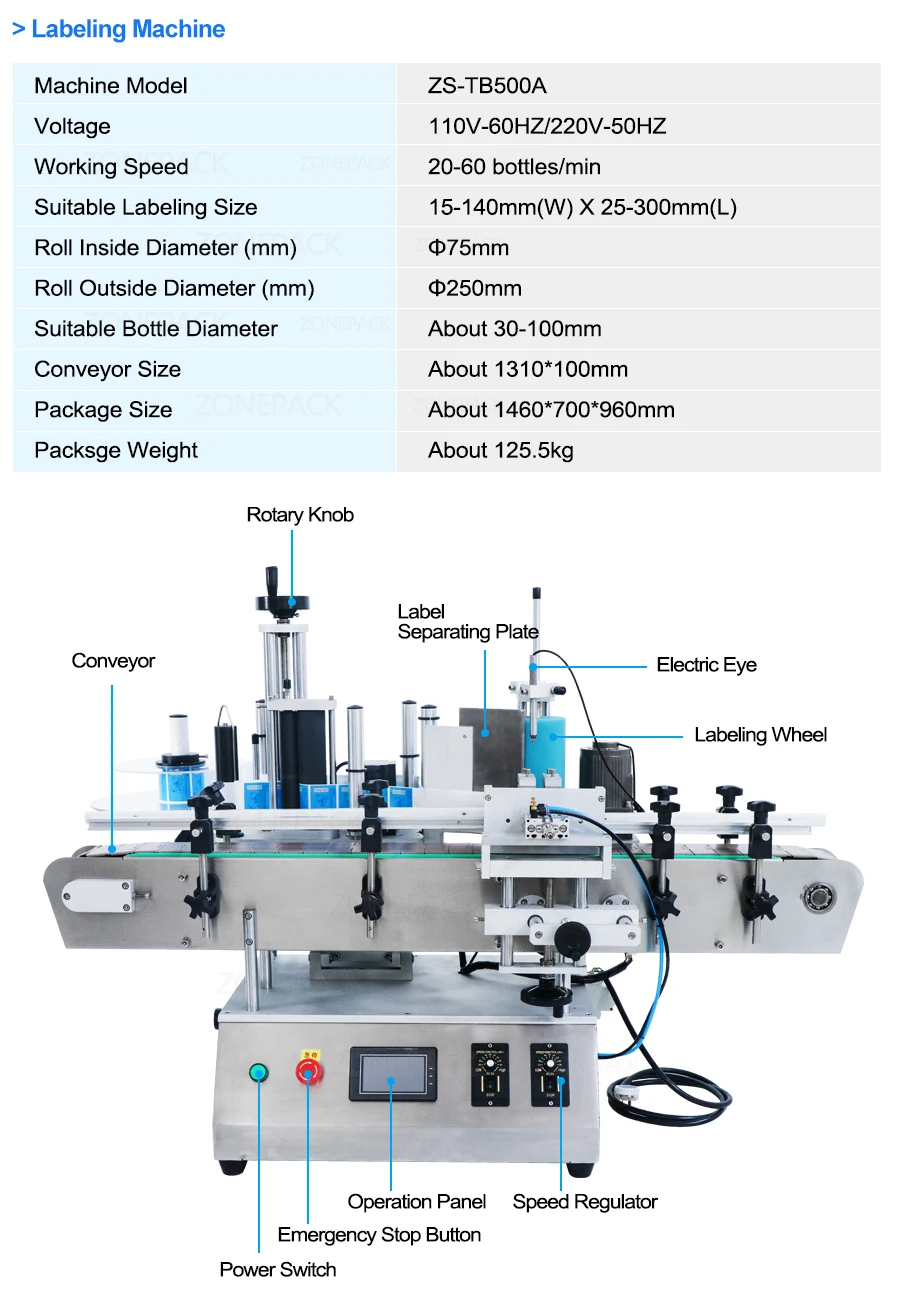 ZONEPACK Настольная автоматическая машина для розлива и укупорки напитков, растворителей, перистальтический насос для электронных соков, этикетировочная машина для производственной линии 