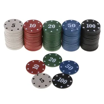 

100pcs Round Plastic Chips Casino Poker Card Game Baccarat Counting Accessories