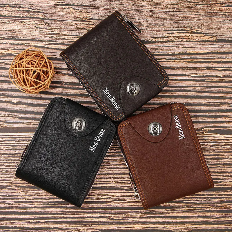 

New Men's Zipper Bag Men's Short Wallet Fashion Multi-card Bit Large-capacity Men's Wallet A Large Number of Spot