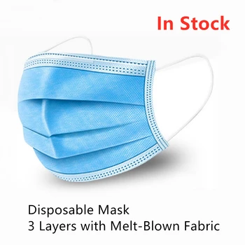 

Disposable Mask Anti Dust Gas Pollution Flu Virus Meltblown Cloth Fabric Face Mouth Mask Blue Kid Men Women PM25 PM2.5 Wholesale