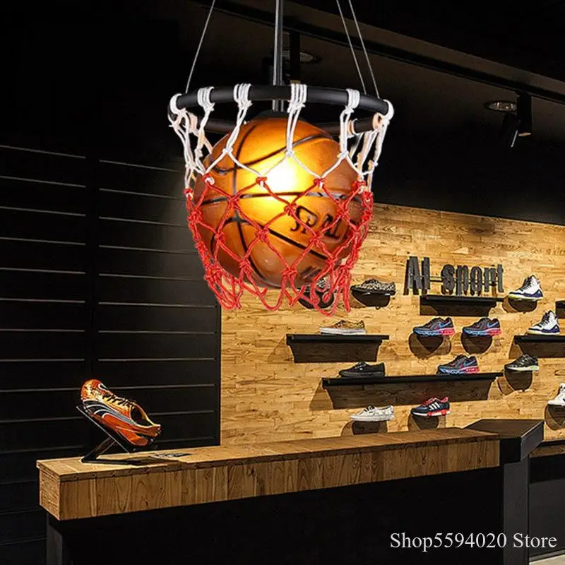 Acrylique basket-ball pendentif lumières Suspension lampe maison déco Bar café boutique Suspension salon chambre pendentif lumières cuisine ► Photo 3/6