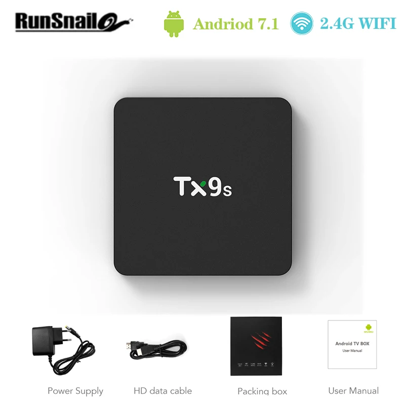 TX9S Smart Android 7 1 ТВ-приставка Amlogic S912 Восьмиядерный ОЗУ 2 Гб ПЗУ 8 медиаплеер 4G WiFi 1000M Lan