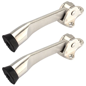 

304 Stainless Steel Horseshoe Door Stop, 2 Packs of 4 Inch Door Stop, Anti-Collision Door Stop Limiter Rubber Activity Door Clos
