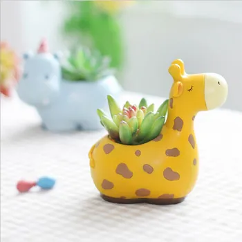 

Cute Cartoon Succulent Planter Pot Resin Creative Handicraft Animals Kawaii Shape Home Office Desktop Decoration Flower Pots