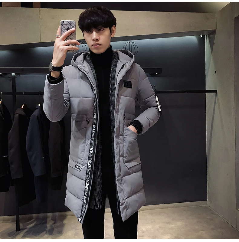 AliExpress для мужчин осень и зима новое толстое хлопковое пальто мода корейский стиль с капюшоном хлопок-ватник куртка средней длины с хлопковой подкладкой
