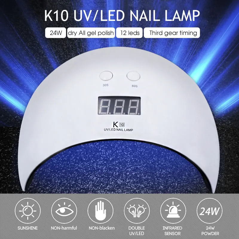 Online Saviland 24W UV LED Lampe USB Nagel Trockner Voor Aushärtung Maniküre Gel Nagel Lampe 30S 60S 99S 12 Perlen Für Maniküre Werkzeuge
