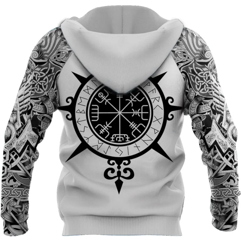 Bonito padrão viking tatuagem 3d impresso hoodies