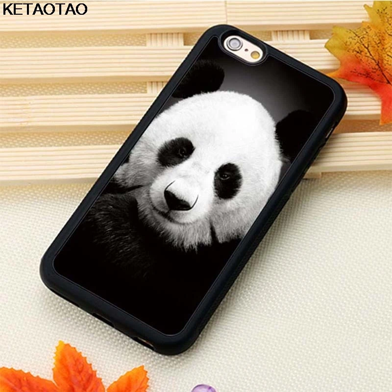 KETAOTAO Прекрасный Интересный животное панды чехол для телефона s для iPhone 4S 5C 5S 6S 7 8 X Plus XR XS Max Чехол Мягкий ТПУ резиновый силиконовый - Цвет: Белый