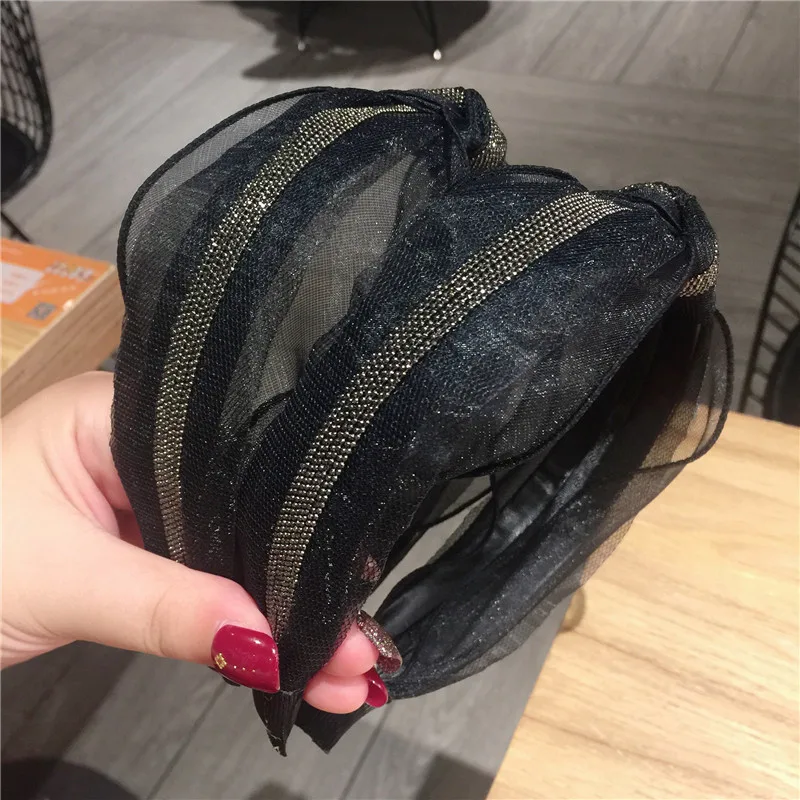 Модный корейский стиль кружева горный хрусталь hairband для женщин девочек мода сексуальный простой Кристальный обруч для волос аксессуары для волос