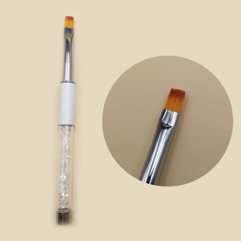 УФ Гелевая Кисть лайнер ручка для рисования акриловая кисть для ногтей градиентная ручка со стразами инструмент для маникюра ногтей - Цвет: WHITE