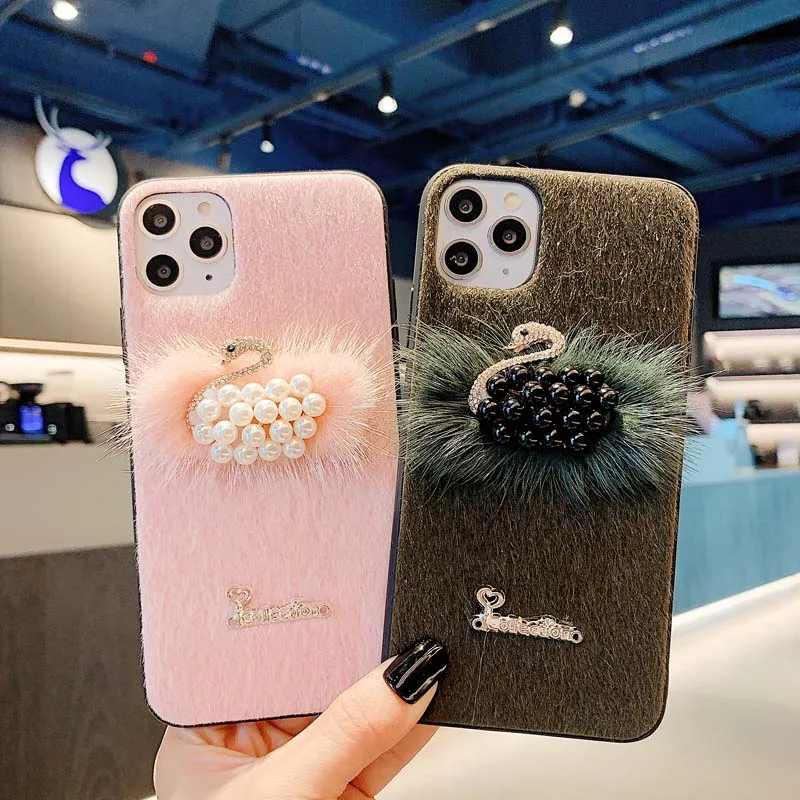 Новый плюшевый чехол для iPhone 11 Pro Max X XR XS MAX 8 7 6S 6 Plus мобильного телефона из ТПУ