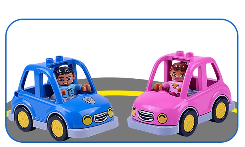Parque de Diversões Bloco de Construção para Crianças Guduola Grandes Tijolos Agricultor Carro Acessório Janela Casa Playmobil Brinquedos Duplo 9 duplo bloco de construção para crianças