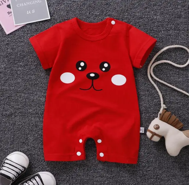 Summer Baby Rompers Boys Girls Jumpsuits Newborn Short sleeve Baby Climbing Clothes Baby Romper Infant Costumes Pajamas Ivory