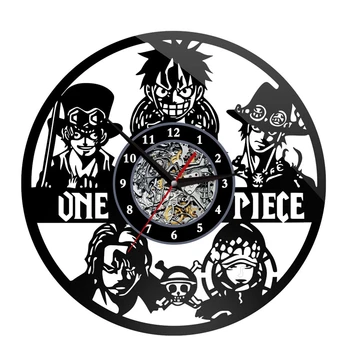 

ONE PIECE Cosplay Wall Clock Vinyl Record Wall Clock Retro Nostalgia Timepiece COS Accessories Props Christmas Halloween Gift