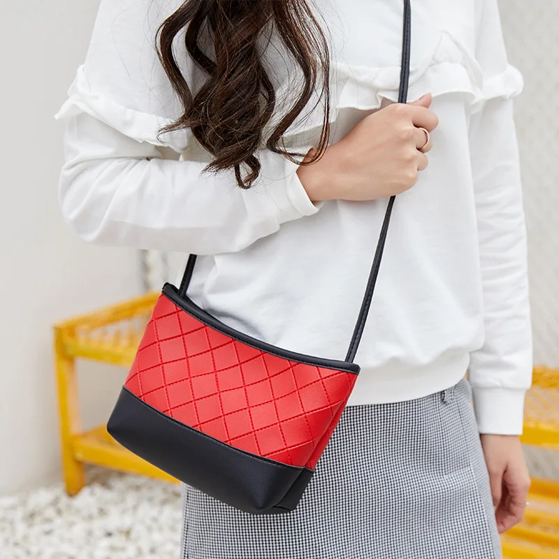 

Crossbody Bags For Women Pu Leather Luxury 2019 Hit Color Stray Package Leisure Time Diamond Lattice Packet Shoulder Satchel