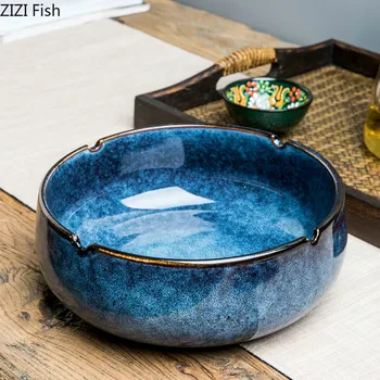

Ceramic Portable Ashtray Round Smoking Ash Tray Cigarette Box Anti-Scalding Cigar Ashtray Holder Smoking Accessories