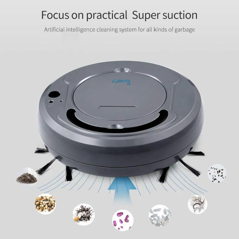 

3-In-1 Robot Vacuum Cleaner Automatic Vacuuming Mopping Floor Sweeping Robotic Vacuums Dog Pets Hair Hardwood Floor Surfaces