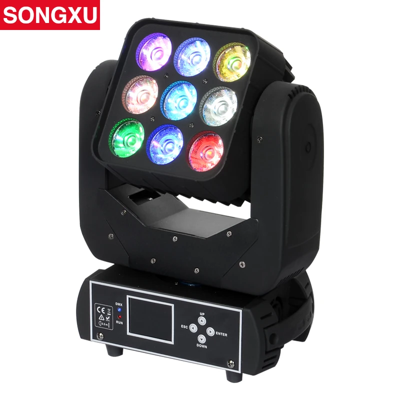 SONGXU 9x12 Вт Высокая мощность RGBW 4 в 1 светодиодный матричный движущийся головной
