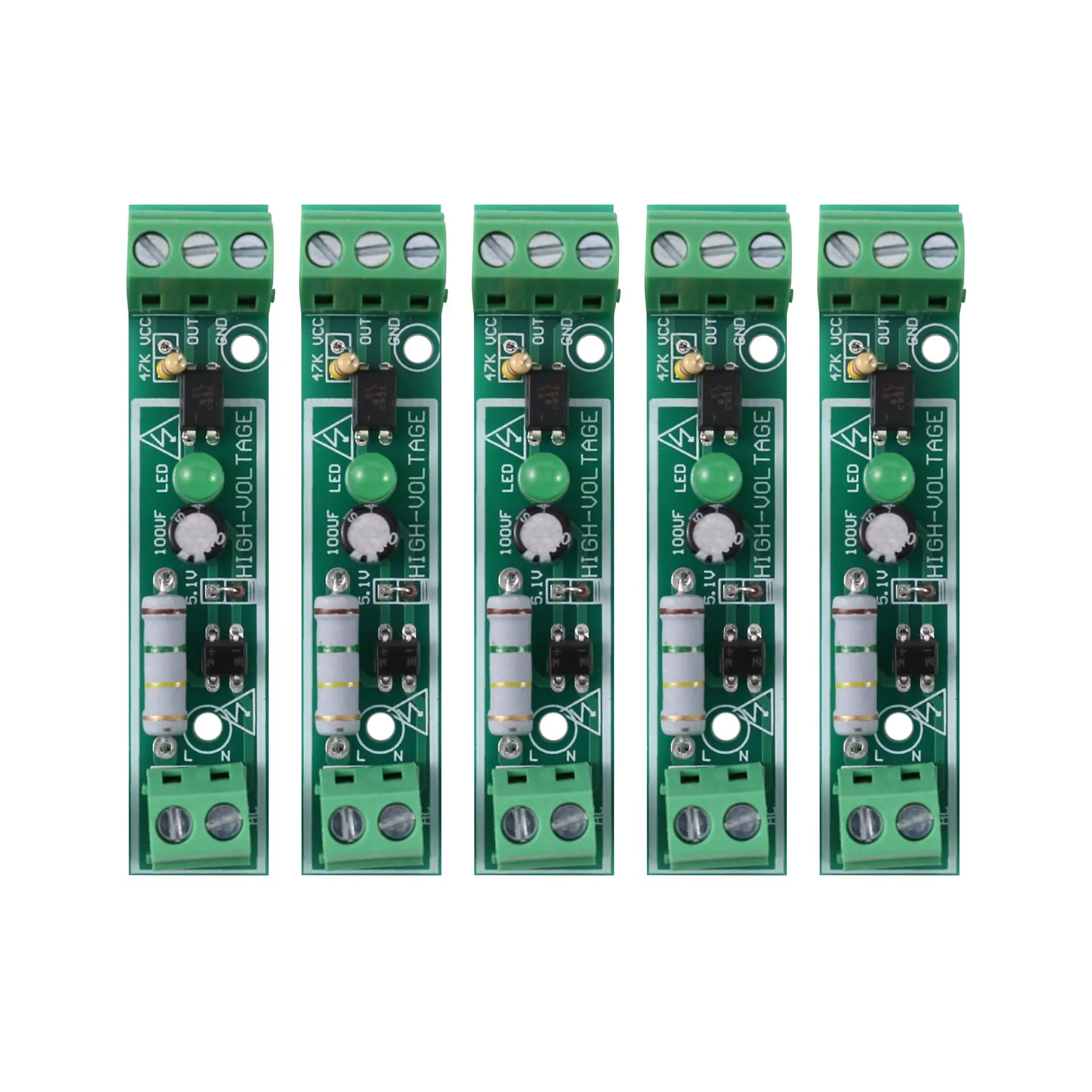 5PCS AC 220V Optocoupler Isolation Module Voltage Detector Board TTL 3-5V SCM Testing for Microcontroller Adaptive PLC | Безопасность и
