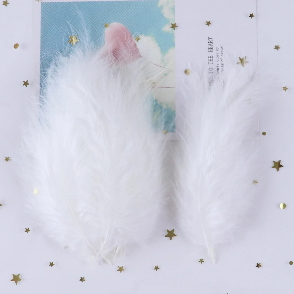 50-100pcs Fluffy Turkey Marabou Feather 10-15cm White for Jewelry Making Decoration Wedding Accessories Feather Craft craft feathers,natural feathers,turkey feathers