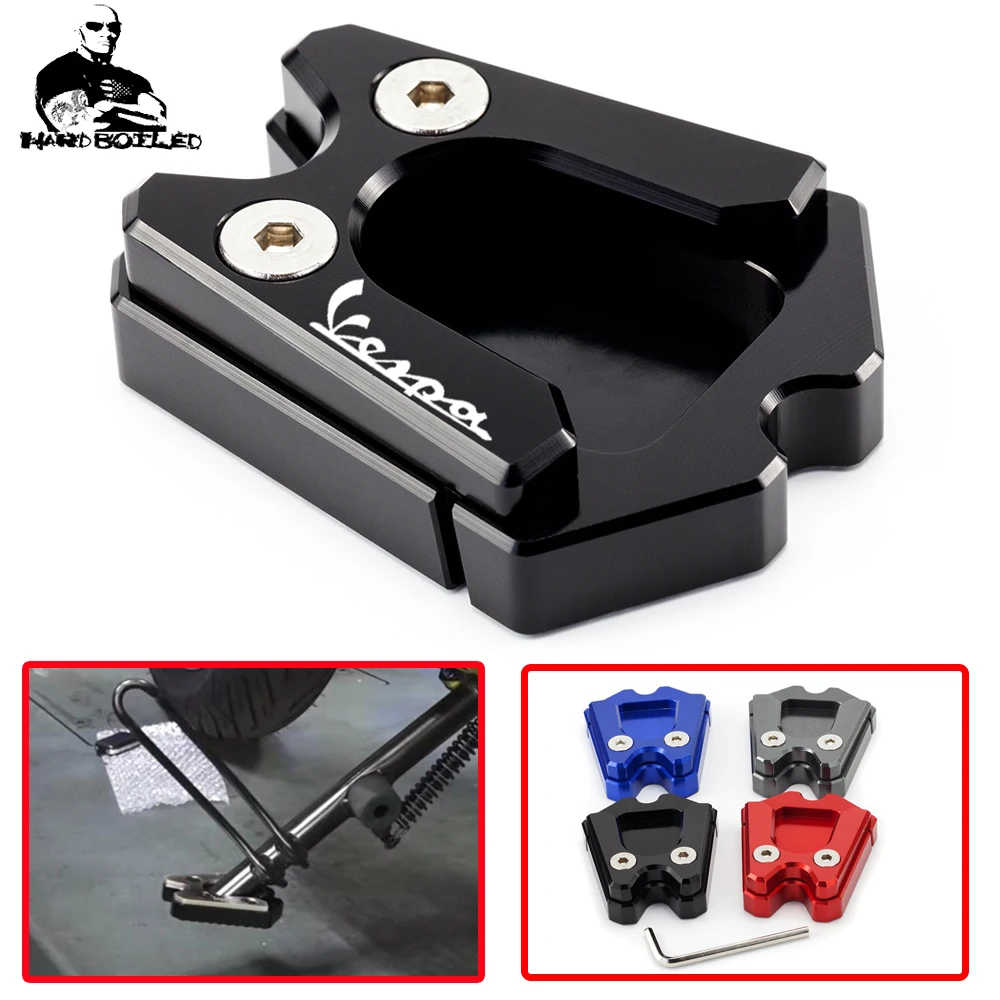 For VESPA GTS GTV 3Vie Sprint LX CNC Billet Aluminum Kickstand Foot Plate Side Stand Extension Pad Enlarge | Автомобили и